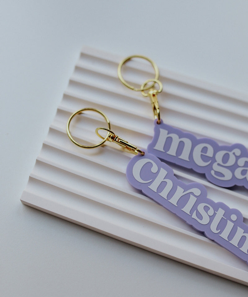 Crazy in Love Acrylic Name Keyring