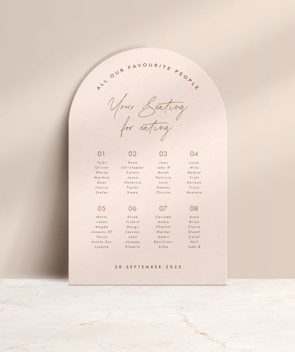 Organic Love Seating Plan Signage